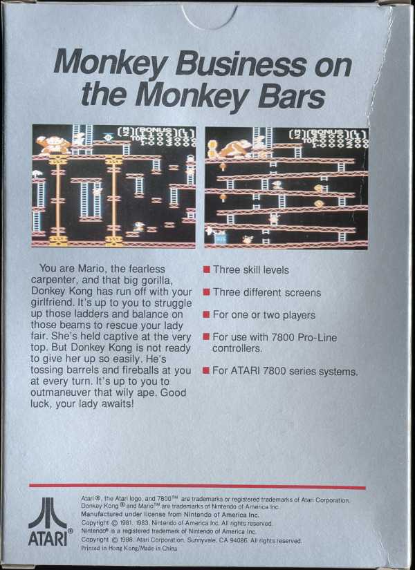 Donkey Kong Box Scan - Back